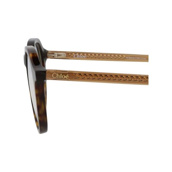 Chloé Round-Frame Bio Acetate Optical Frames Brown Womens - Picture 4 of 6